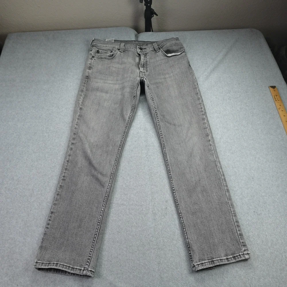 Levis 511 Jeans Mens‎ 33x30 (meas. 32x29)Gray Faded Slim Fit WaterLess Denim